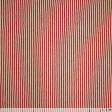 Naturleinen Canvas mit 3-mm-rotem Streifen