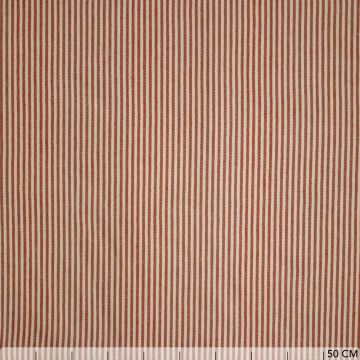 Baumwoll-Canvas Natur mit 3-mm-Streifen Terrakotta