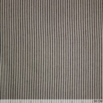 Baumwoll-Canvas natur mit 3-mm-Streifen in Schwarz