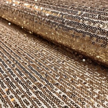 Stretch-Mesh-Paillettenstoff in Hellbeige