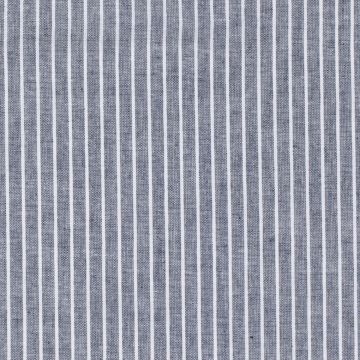 Leinen-Baumwollstoff Streifen Dunkelblau