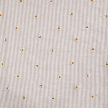 Bestickter Seersucker-Streifen beige