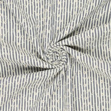 Crinkle Celine Blumenstickerei Indigo