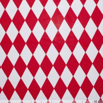 Narrenstoff Rot mit Rautenmuster
