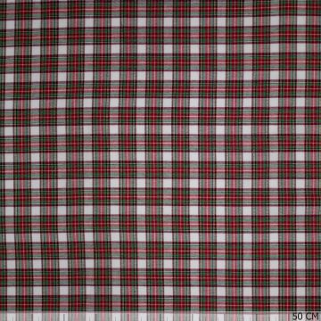 Flanell mit rot-grünem Karomuster auf Weiß