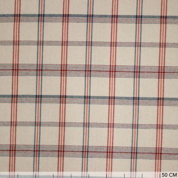Baumwoll-Canvas Naturel Multicolor Karo