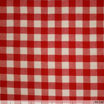 Baumwoll-Canvas Natur Brabants Bont 25 mm Rot