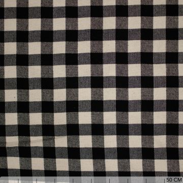Baumwollstoff Natur Brabants Bont 25 mm Schwarz
