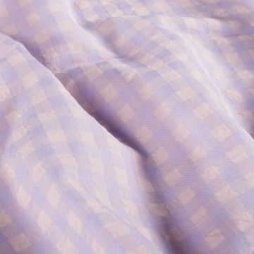 Baumwoll-Popeline Seersucker Stoff XL Karo Flieder