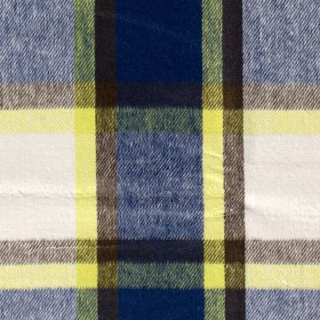 Wool Blend Brushed Karoraute blau gelb
