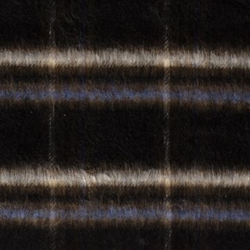 Wollmischgewebe Brushed Karomuster Schwarz Braun