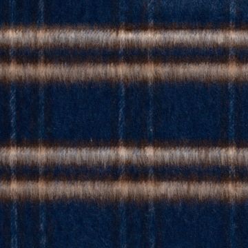 Wool Blend Brushed Karostoff blau braun
