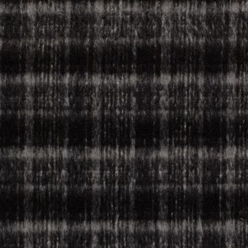 Wool Blend Brushed Karierter Stoff Anthrazit