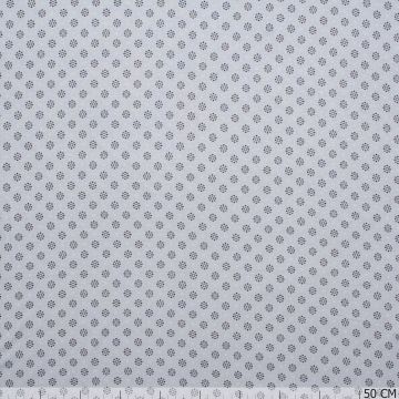 Jersey Blumenpünktchen grau