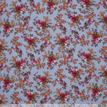 Bubble Chiffon blumen blau