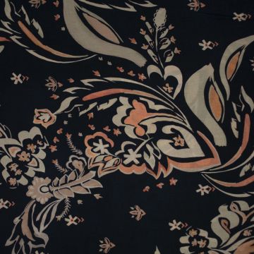 Cupro Viskose Fantasie Blau-Salmon