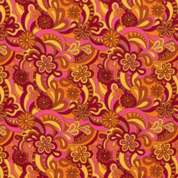 Texture Flower Power Swirls Stoff