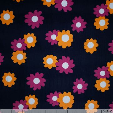 Babyrib mit Blumen auf Marineblau