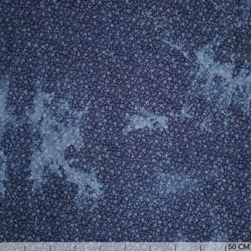 Chambray-Jeans mit Steppung und Tie-dye-Blumenmotiv