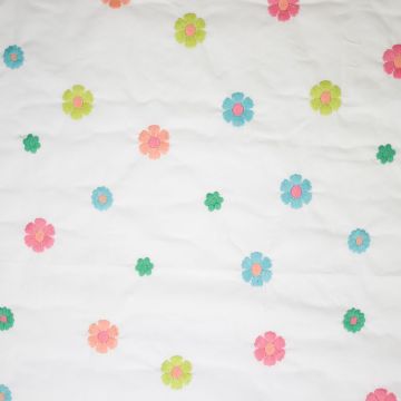 Popeline mit besticktem Blumenmuster Multicolor