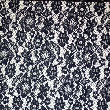 Blumen-Spitze mit beidseitiger Bogenkante marineblau