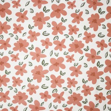 French Terry Blumen Offwhite