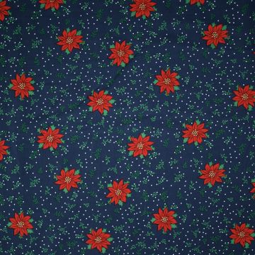 Popeline Weihnachtsstern Blau
