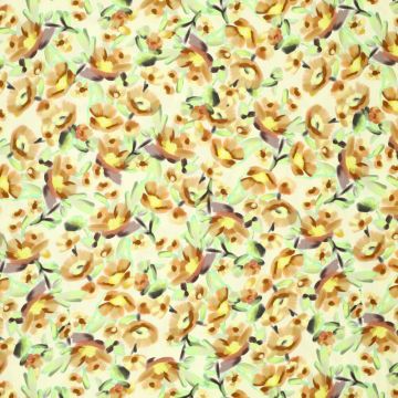 Stretch-Baumwollsatin mit Blumenprint Grün