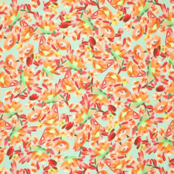 Stretch-Baumwolle Blumenprint Orange