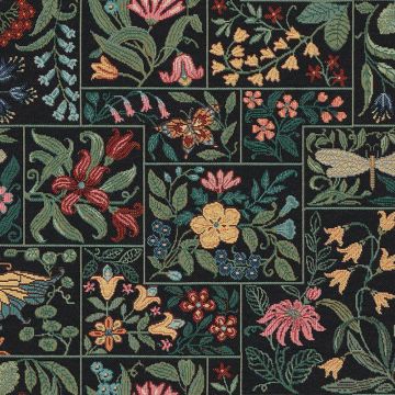 Folklore Blumen Patch Schwarz