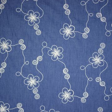 Gebordierter Chambray-Jeansstoff