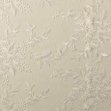 Couture-Spitze mit Muschelkante Weiß