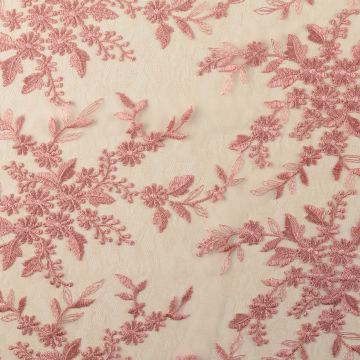 Couture-Spitze mit gewelltem Rand Altrosa
