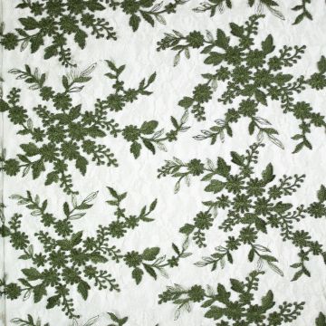 Couture-Spitzenstoff mit Wellenrand Grün