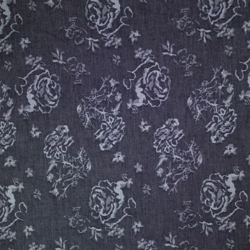 Jeans-Jacquard mit Rosenmuster Anthrazit