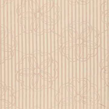 Viskose-Streifenstoff mit Blumenstickerei Beige