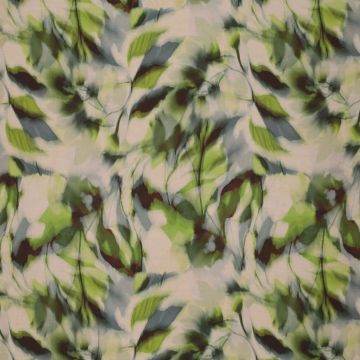 Viskose-Stoff mit abstraktem Blumenmuster in Grün