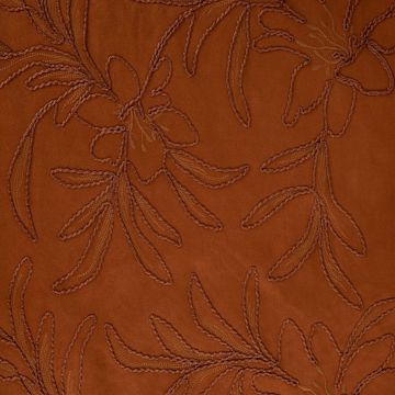 Bestickter Scuba-Suede mit Blumen brique