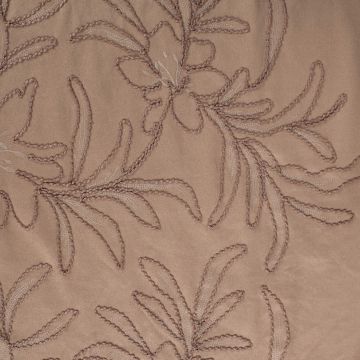 Bestickter Scuba-Suede Blumen camel