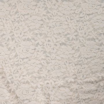 Luxuriöse Stretch-Spitze mit Blumenmuster Ecru