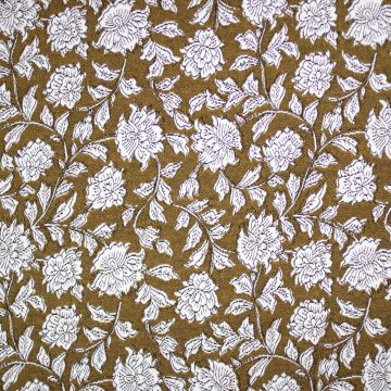 Double Face Jacquard Botanische Blume Ocker