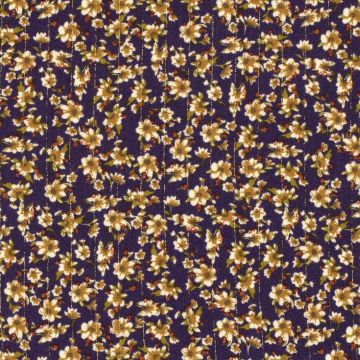 Viskose-Crêpe kleine Blumen Lurex lila