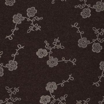 Stretch Flaush mit Druck in Wool-Touch Braun