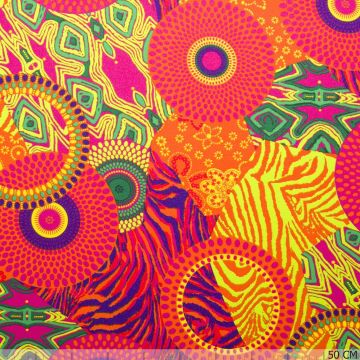 Retro-Print-Terlenka in Orange-Fuchsia