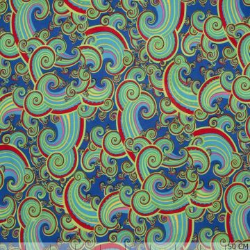 Cashmier-Krul-Texture Stoff in Blau