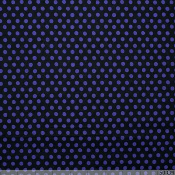 Purple Spot Black – Baumwoll-Popeline mit Punkten