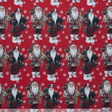 Baumwollstoff Weihnachtsmann rot