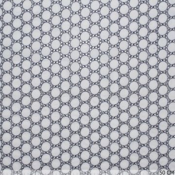 Baumwoll-Stickerei Morris Kreise dunkelblau