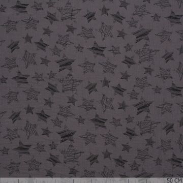 Baumwollmusseline Baby Sterne taupe