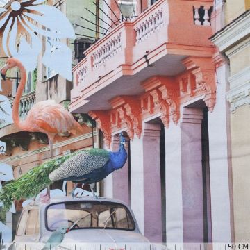 Jersey Panel Birds Holiday ca. 115 x 150